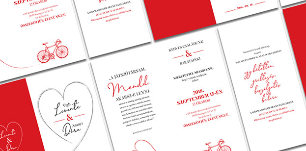 Levente and Dóra wedding invitation card