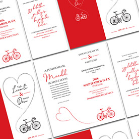 Levente and Dóra esküvői meghívó kártya